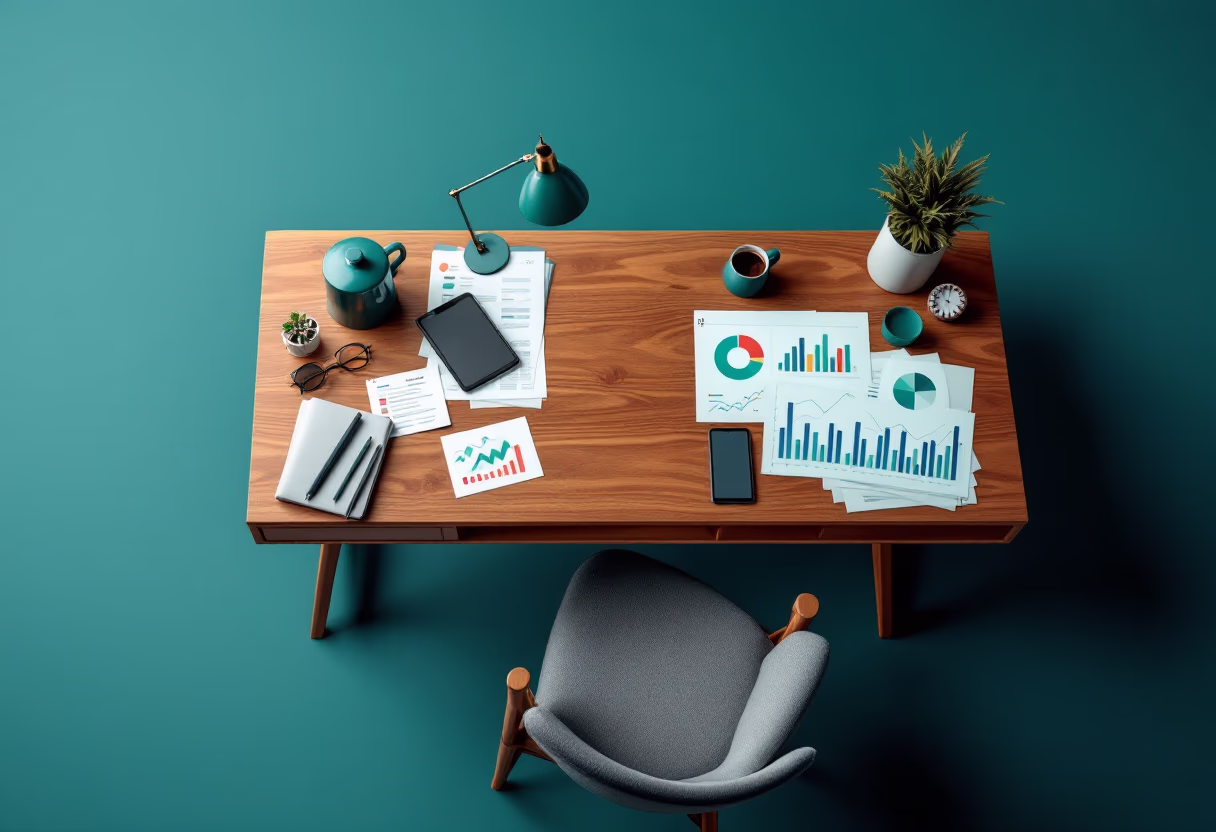 background image of financial documents, graphs (for a financial advisor)