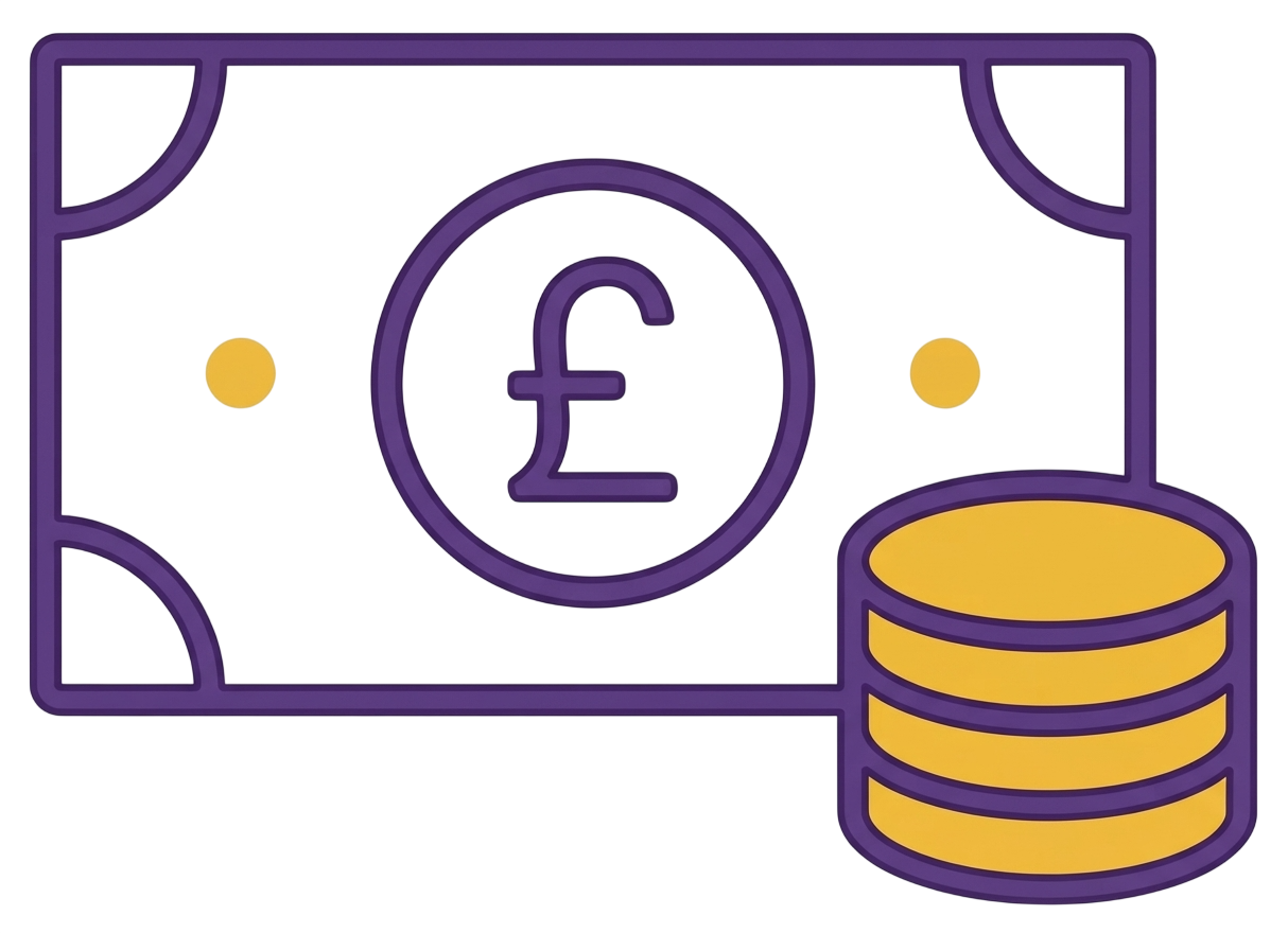 Amount icon representing credit debt size and monetary value factors in bad credit mortgage calculations