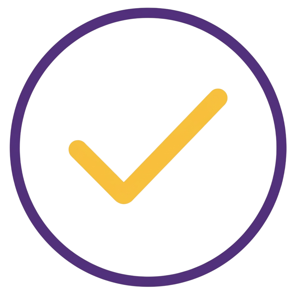 Satisfied status icon representing resolved debt and credit clearance markers for mortgage applications
