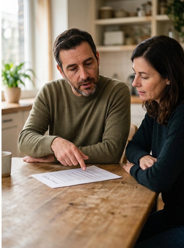 Couple checking a credit file together
