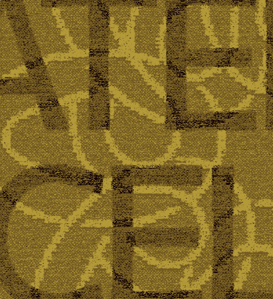 Brown textured surface with abstract overlapping curved and rectangular shapes in a darker shade.