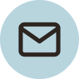 Envelope icon on a blue circle