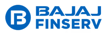 Bajaj Finserv logo in blue with stylized B inside a circle.