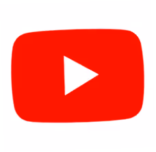 Red YouTube play button icon with white triangle in the center.