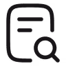 Icon of a document with a magnifying glass symbolizing audit or review.