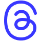 Blue circular symbol with intertwined lowercase a and c letters inside.