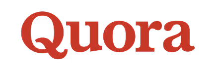 Quora logo in red serif font on a white background.