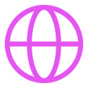 Purple globe icon representing the internet or worldwide web.