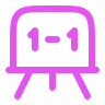 Simplified purple icon of a train viewed from the front.
