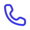 Blue phone handset icon representing a call or telephone