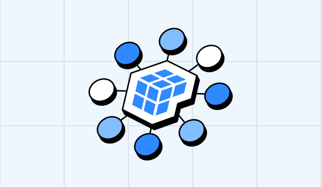 Illustration of a cube with connected nodes representing security integrations