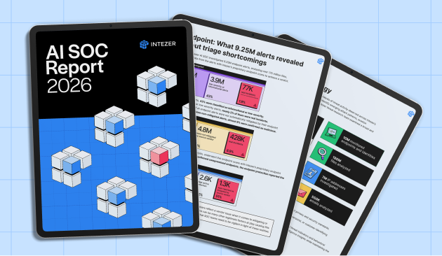 Intezer AI SOC Report 2026 cover displayed on tablet devices