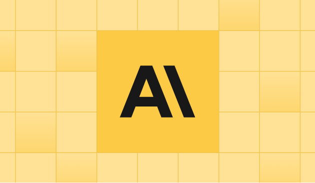 Anthropic logo on a yellow grid background representing the Intezer and Anthropic partnership