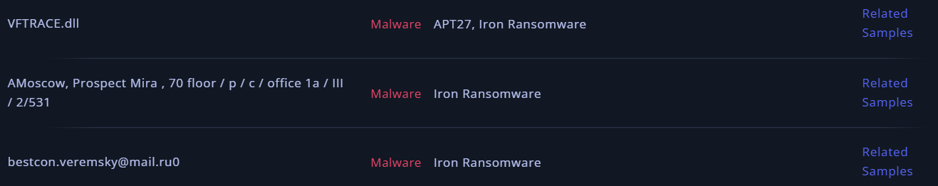 Strings extracted from a file by Intezer for analysis and incident response