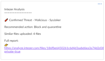 Mac alert context from Intezer