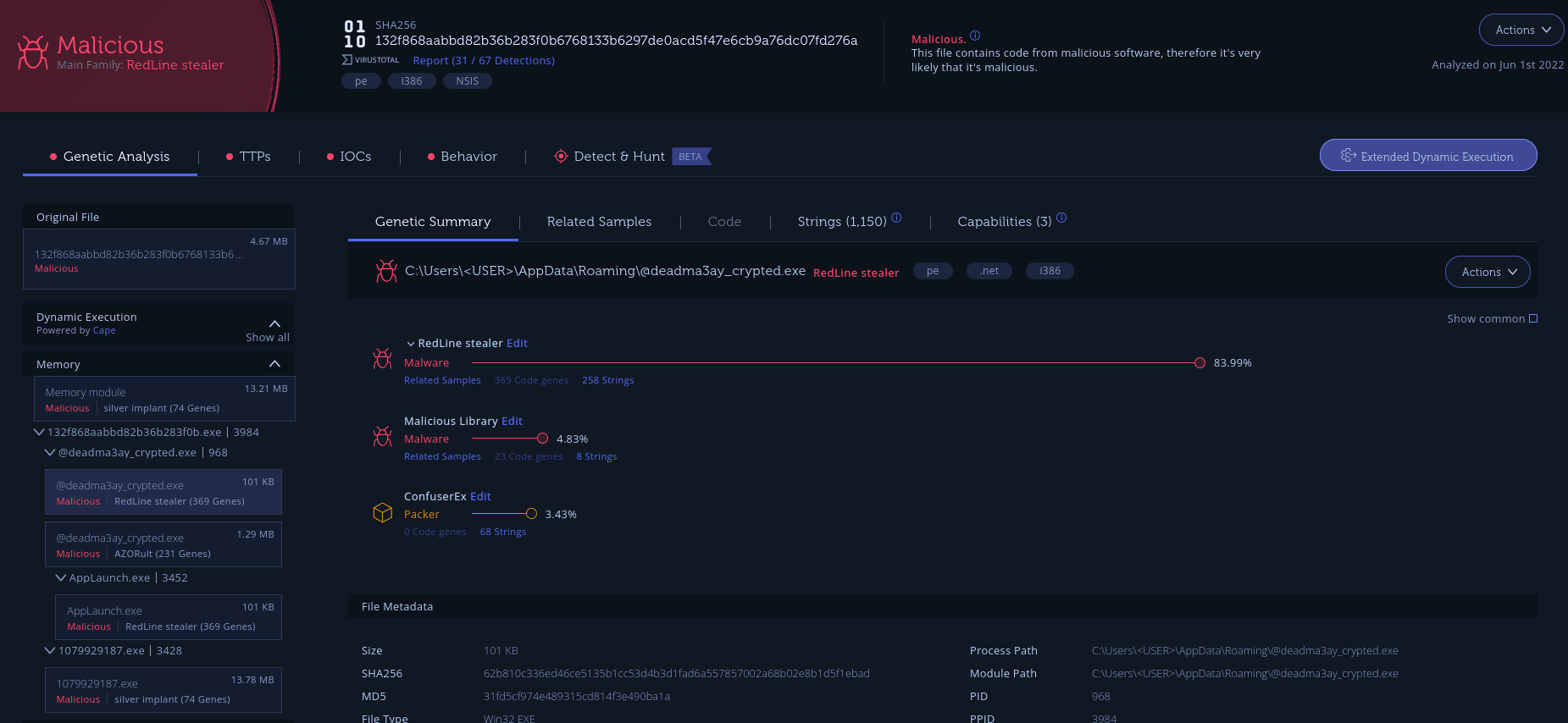redline stealer dropped with YTStealer malware