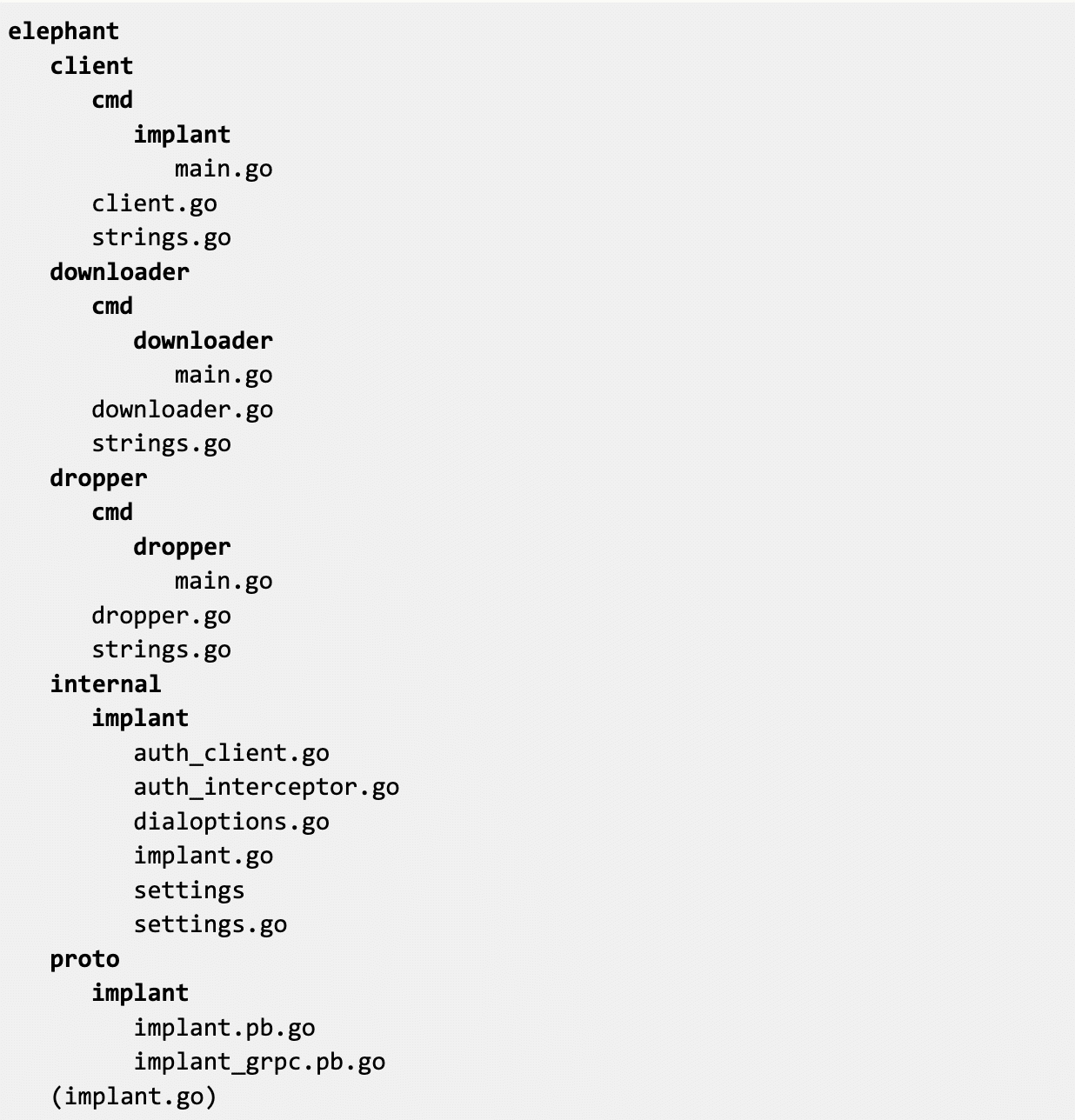 Elephant malware framework source tree