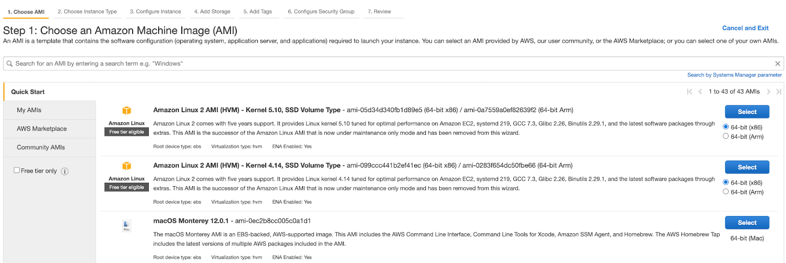 Amazon machine images