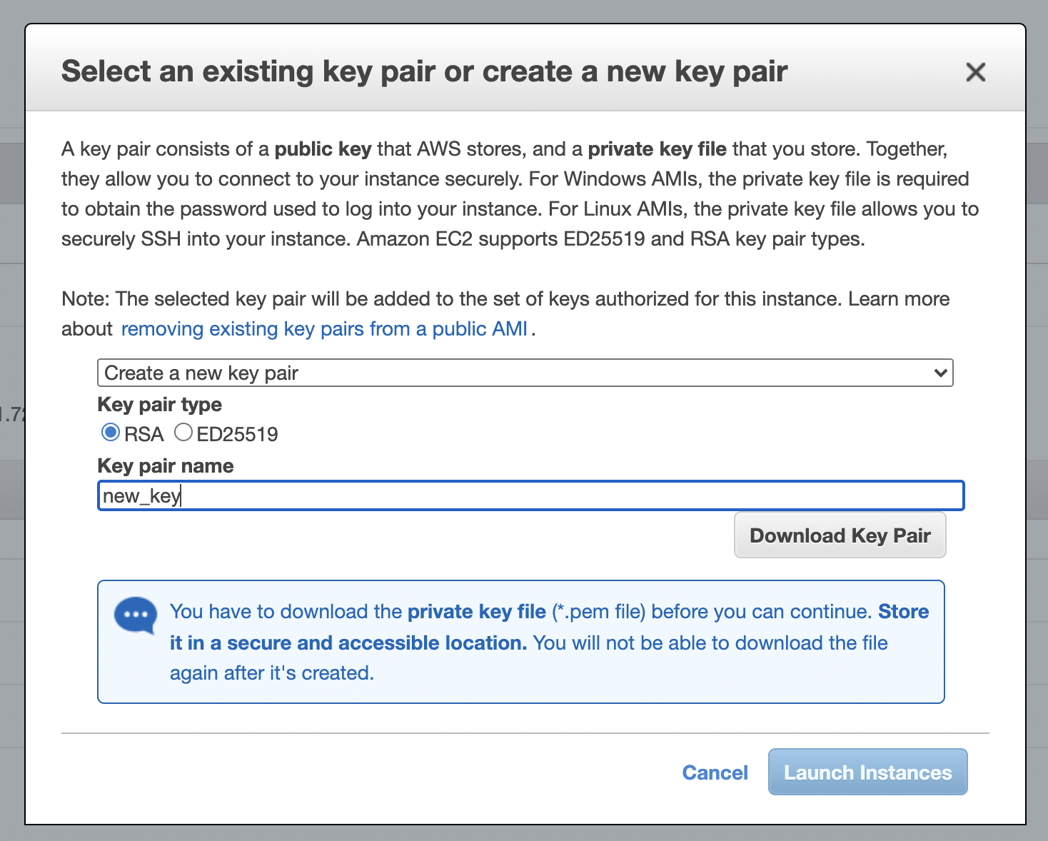 RSA key pair
