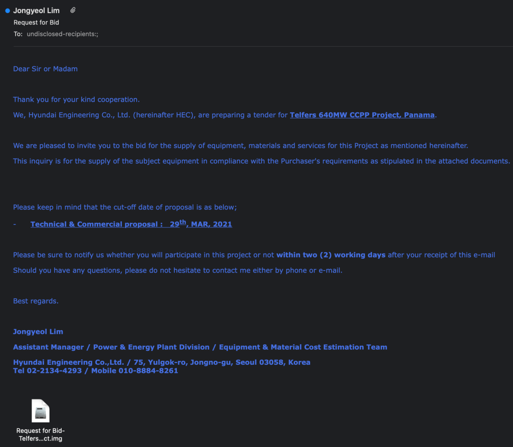 spear phishing email targeting energy, oil and gas companies
