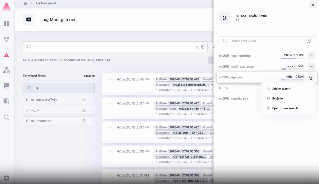Radiant Security log management 