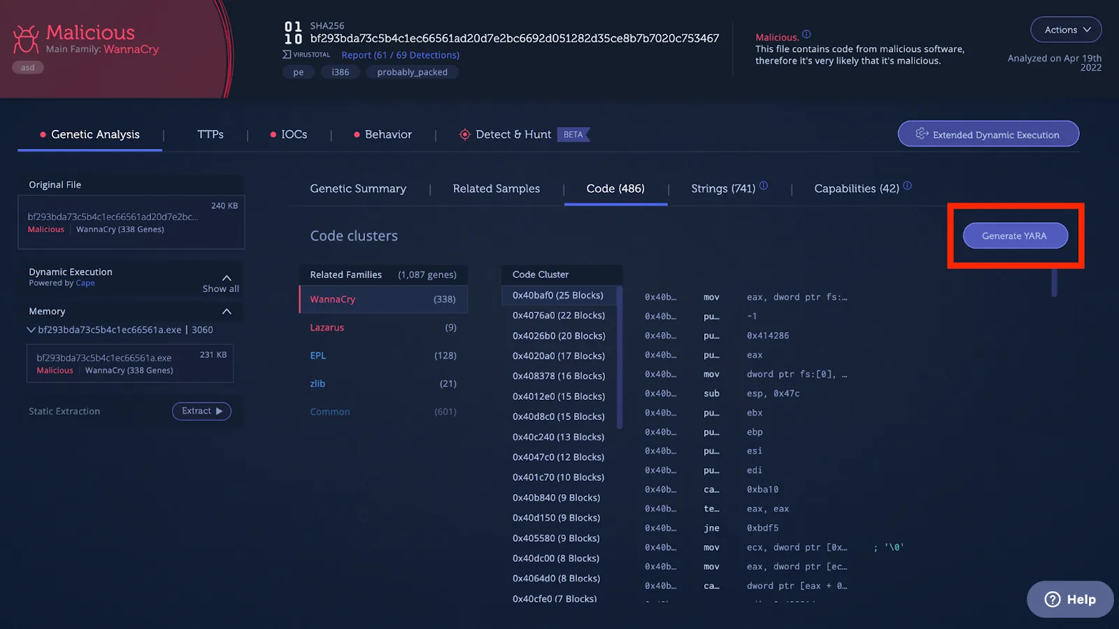 generate and download yara rules from Intezer