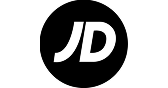 White JD initials logo on a black circular background.