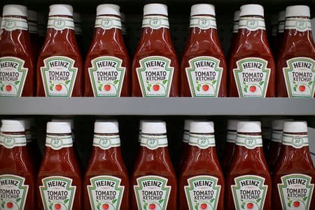 Heinz products on a retail shelf