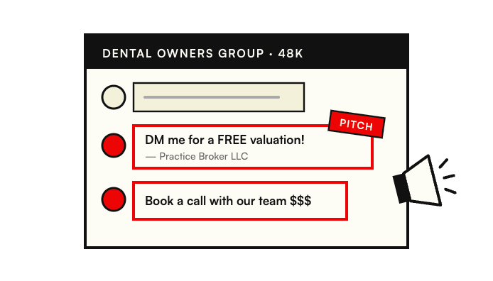Open dental group feed full of sales pitches