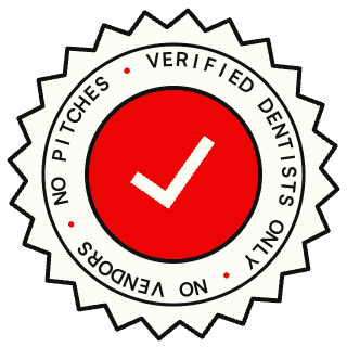 Verified dentists only, no vendors, no pitches seal