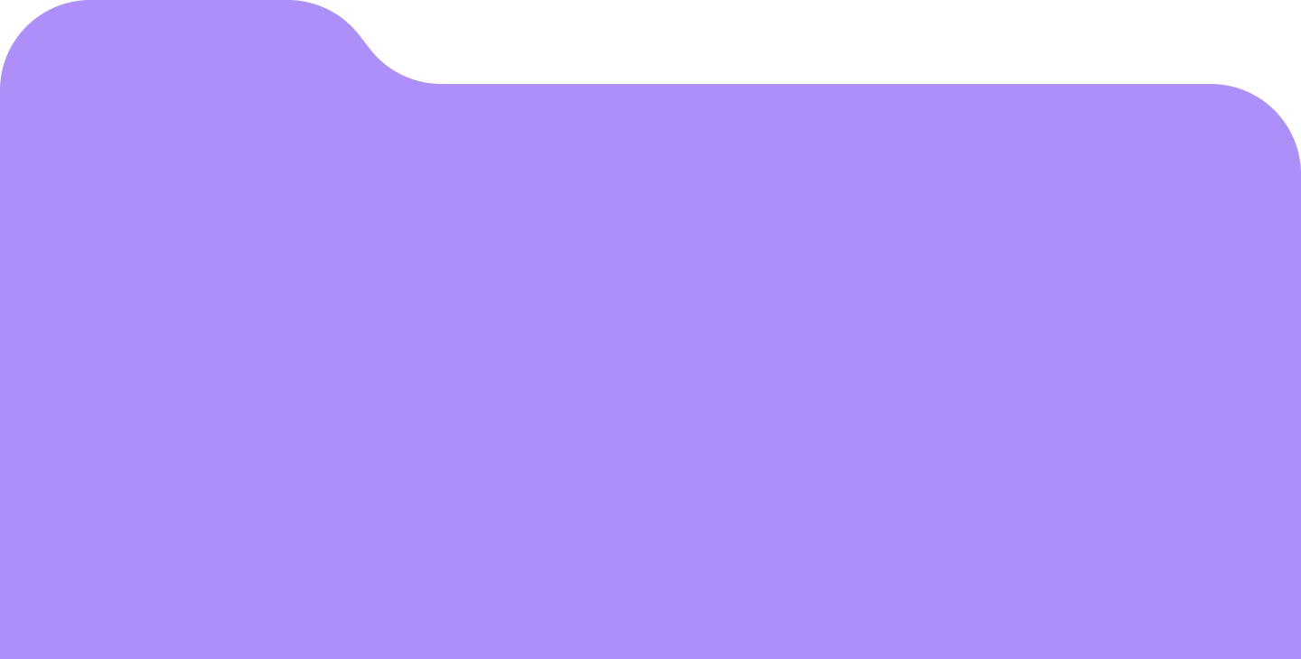 Purple abstract shape with curved and rounded edges on a transparent background.