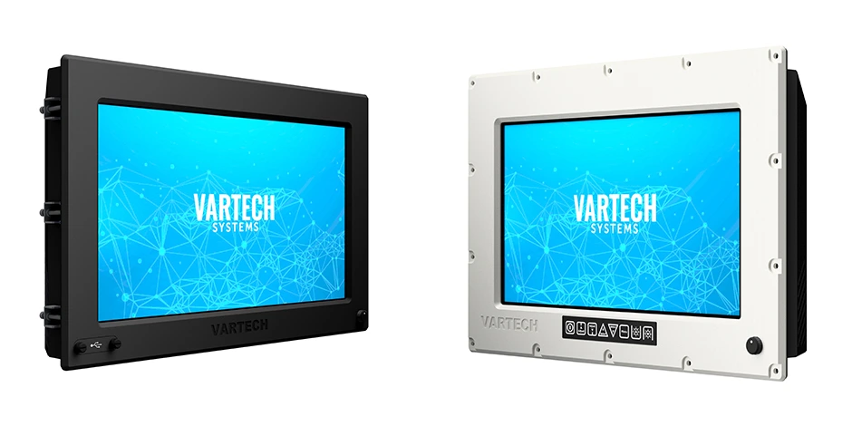 A DiamondVue panel mount industrial computer and console extreme mount monitor