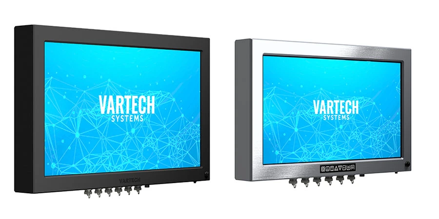 VarTech Systems' ToughStation 32" industrial computer (left) and 24" monitor (right).