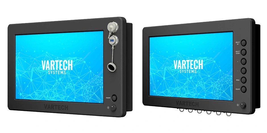 VarTech Systems' All-Weather 15.6" rugged computer (left) and monitor (right).