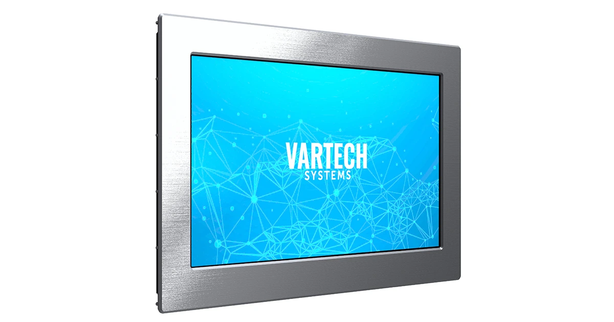 A rendering of VarTech's 24" C1D2-certified DiamondVue hazardous area HMI, an industrial computer or monitor