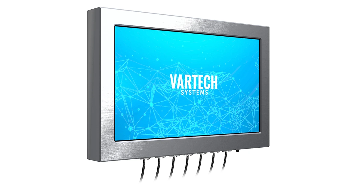 A rendering of VarTech's 24" C1D2-certified ToughStation hazardous area HMI, an industrial computer or monitor