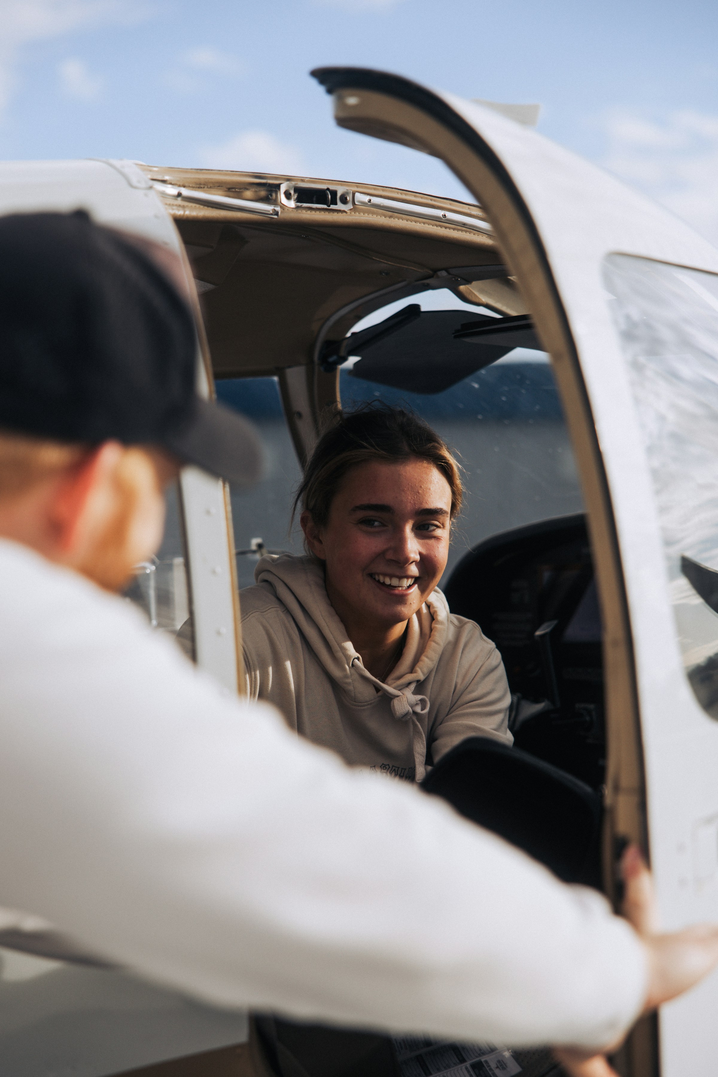 Student pilot learning to fly with instructor at CFTAR Naples