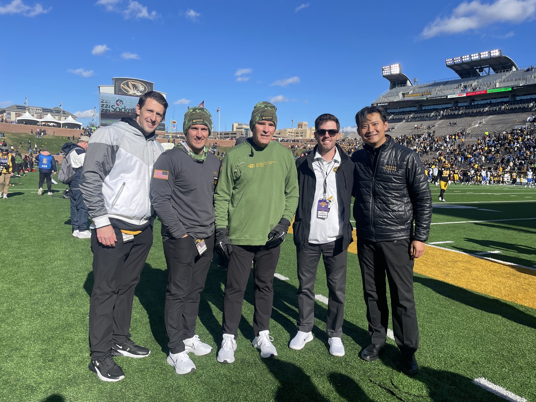 On the field with the Mizzou head football physicians and surgeons