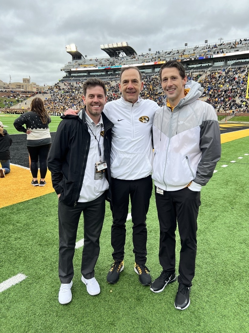 Dr. Kelly on the field at a Mizzou game