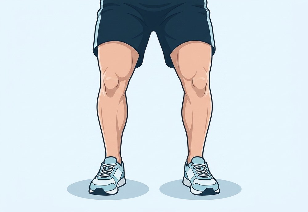 Correct landing: the knees stay bent and track directly over the toes, with hip, knee and ankle in line