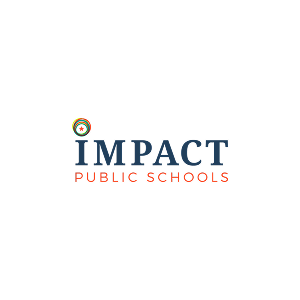 Impact Public Schools logo with a colorful circular icon above the 'I' in Impact.
