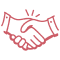 Respire Education | Icon of two hands shaking representing agreement or partnership.