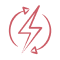 Respire Education | Icon of a lightning bolt crossed out inside a circle, symbolizing no electricity or power off.