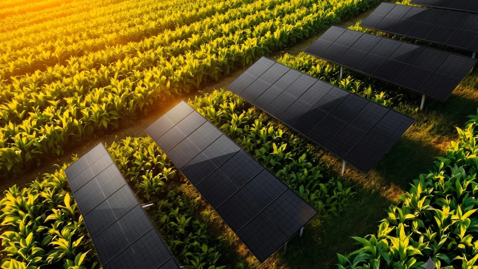 Agrivoltaic system with full black bifacial 455W solar panels