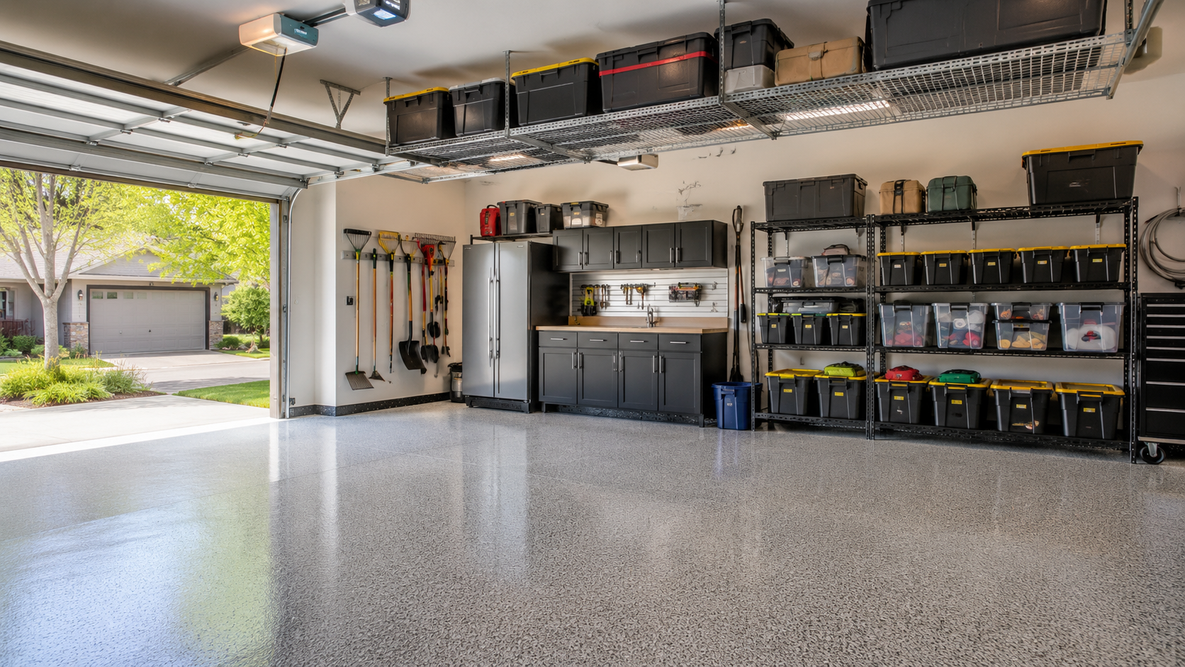 Organized garage space