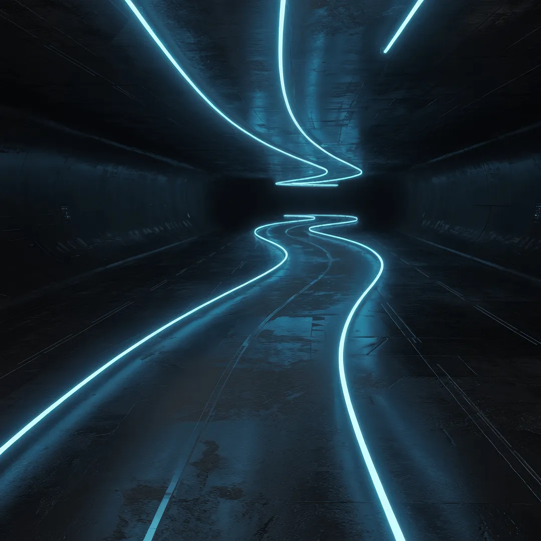 neon road lights