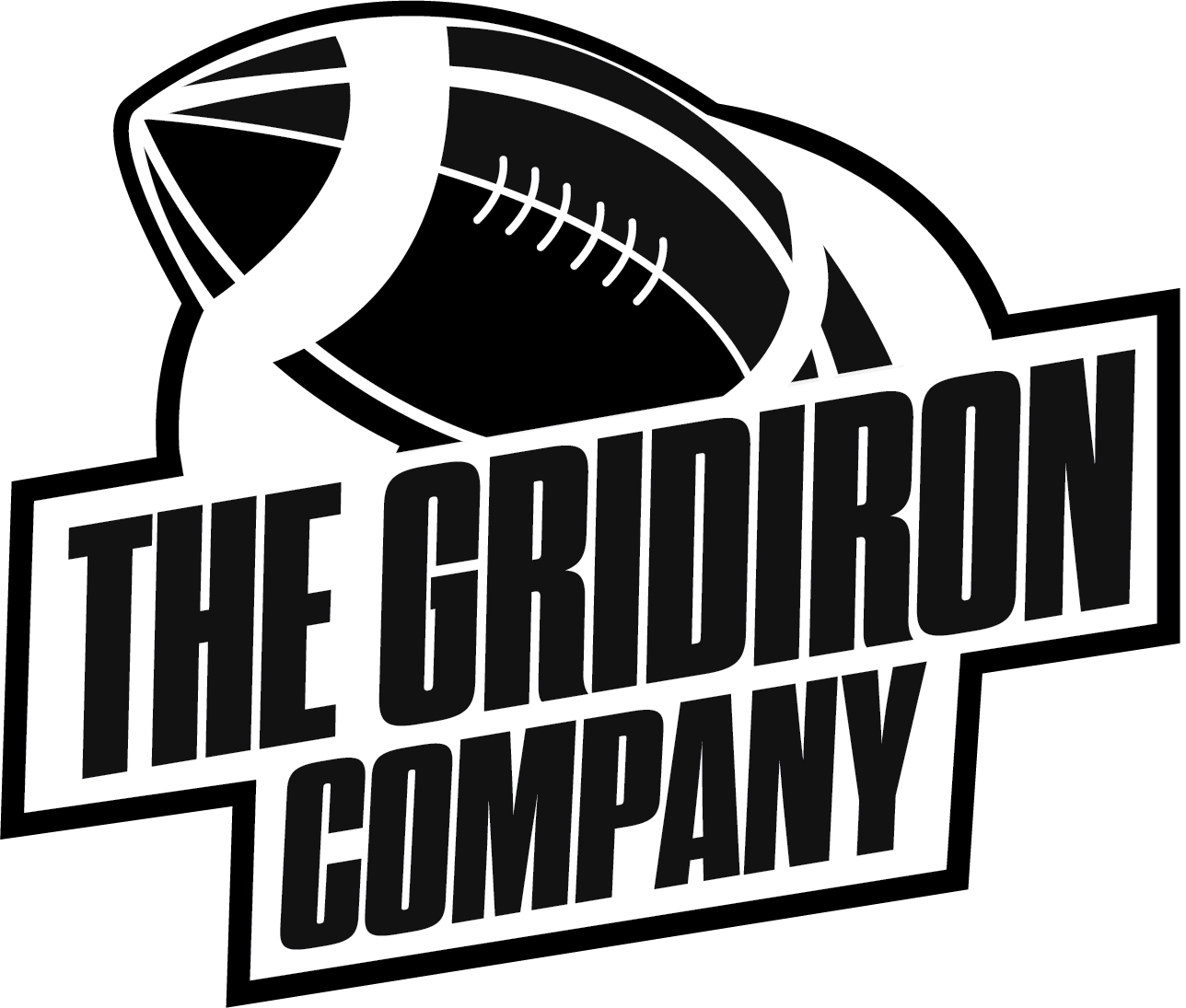 Logo showing an American football and bold text reading The Gridiron Company.