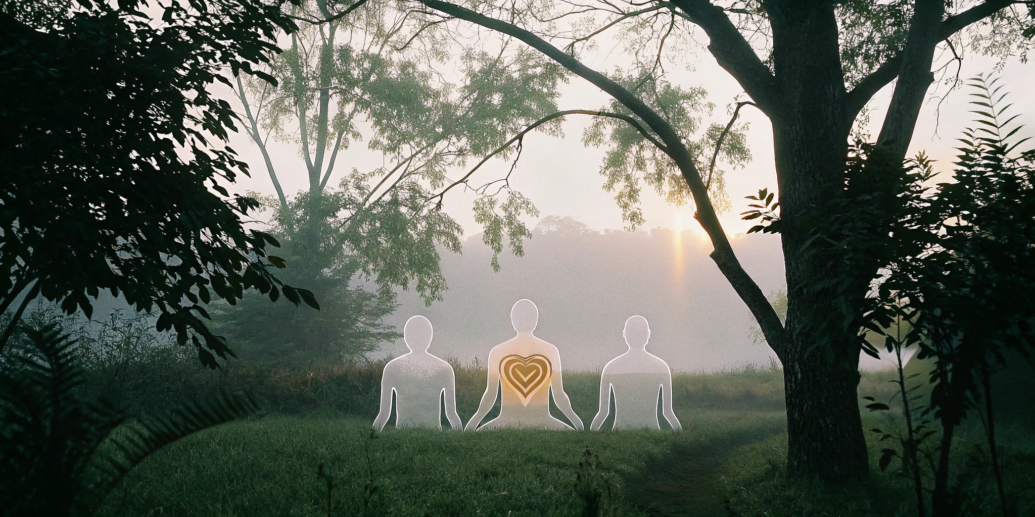 A serene vector illustration representing inner harmony and healing