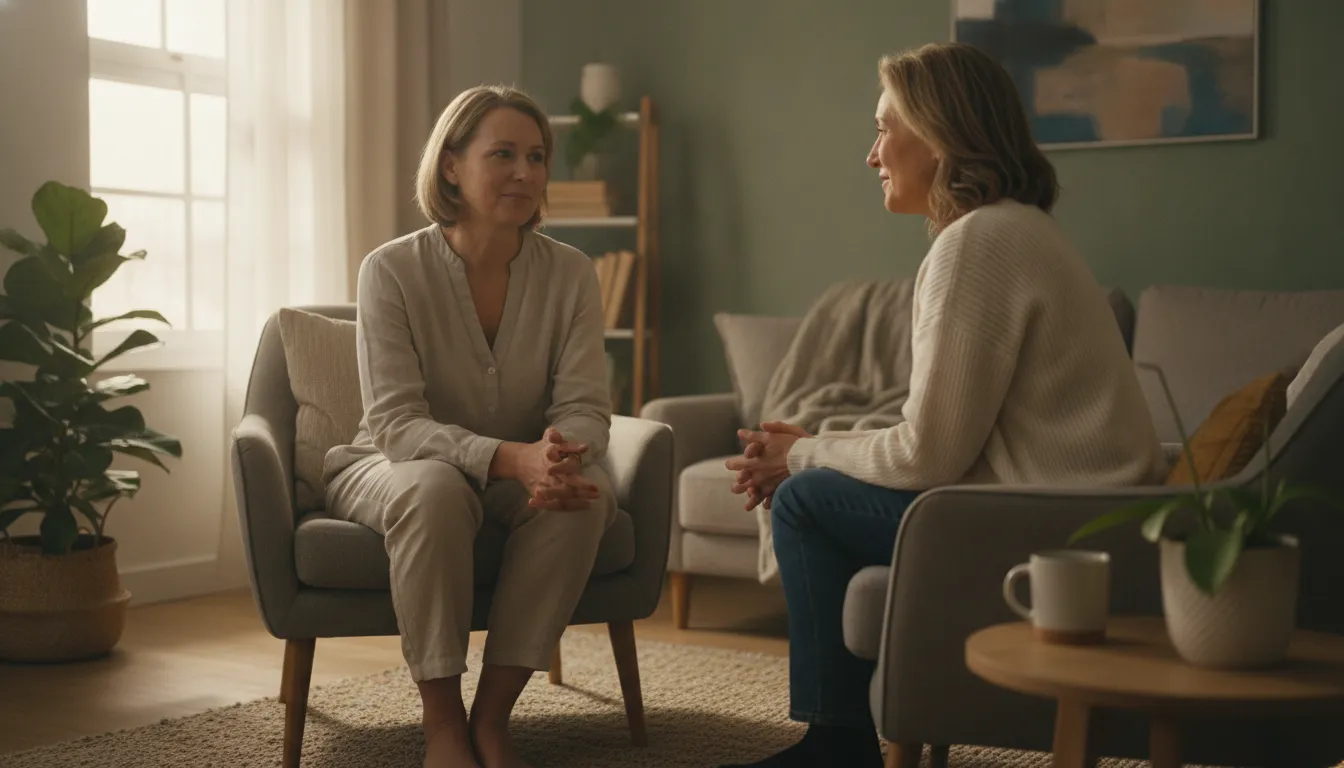 Supportive counseling conversation about what causes PTSD after trauma