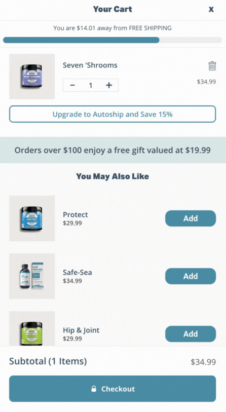 custom product recommendations in Shopify cart